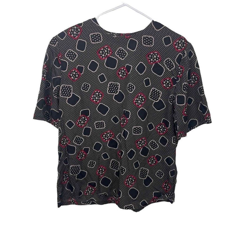 Vintage Pendleton Country Sophisticates Red Black Top Made in USA Rayon Size 16